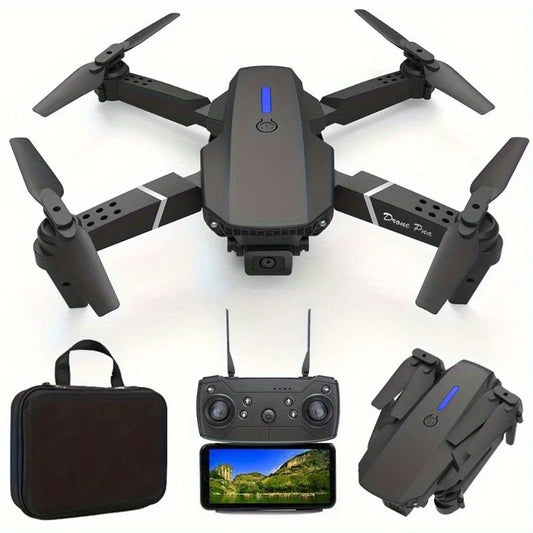 E88 Drone with Dual 4K HD Cameras,  Wi-Fi, USB Charging, 1181.1inch Max Altitude, 3m/s Speed, One-Click Return,  No GPS，4k drone